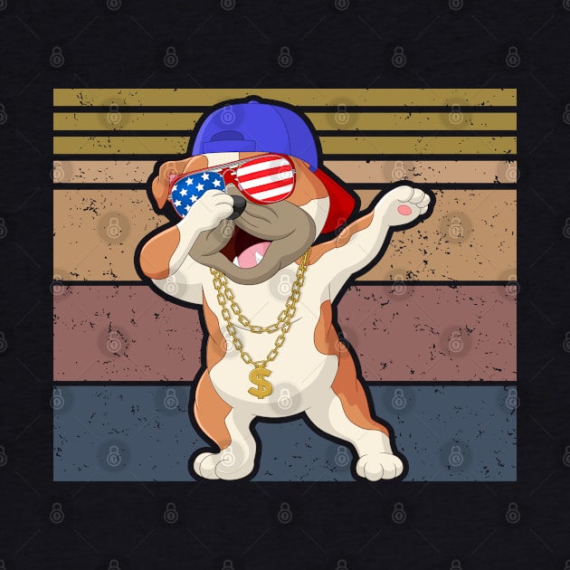 Dabbing Dog American USA Flag Distressed by BeHappy12